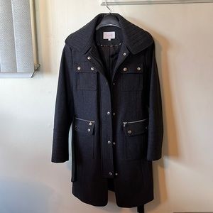 (Laundry by Shelli Segal)grey wool coat size medium.